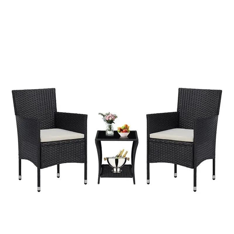 PE/PVC Rattan Patio Chairs & Round Table 3PC Set – view 2