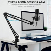 Professional PC Podcast Streaming Cardioid Condenser Microphone Kit with Boom Ar – view 1