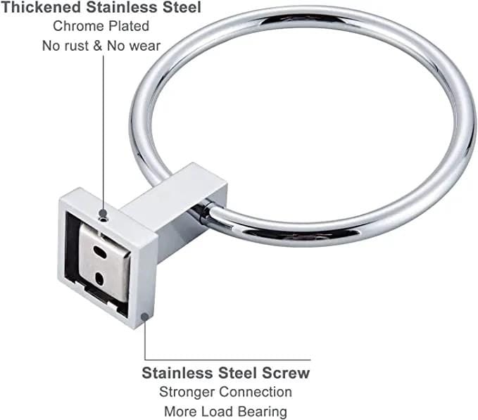 salelink.co.nz Unbranded Bathroom Wall Mounted Towel Ring Silver Bathroom Wall Mounted Towel Ring Silver | Action Outdoors NZ