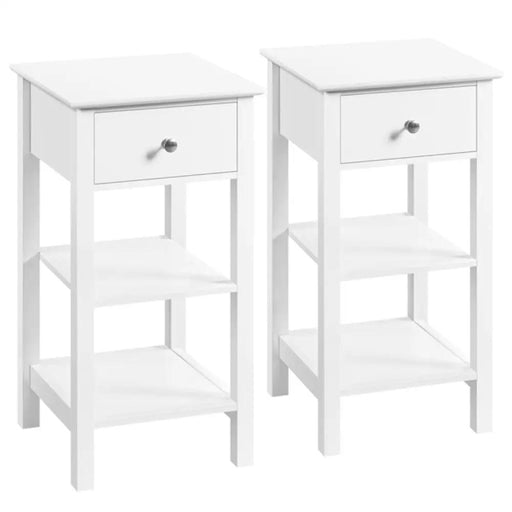 Yaheetech 2PCS Narrow Bedside Table Nightstand 2PCS Narrow Bedside Table Nightstand