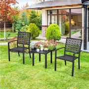 Yaheetech 2pcs Dining Chairs + Outdoor Coffee End Table 2pcs Dining Chairs + Outdoor Coffee End Table