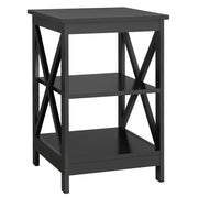 3 Tier Wood X Shape Bedside End Table Storage Cabinet Night Stand – view 1