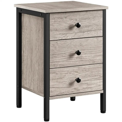 3 Drawer Nightstand Storage Nightstand Metal Frame Dresser Organizer – view 1