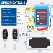 Wireless Remote 240A Car Battery Disconnect Relay Master Cut-off Switch Isolator – view 2