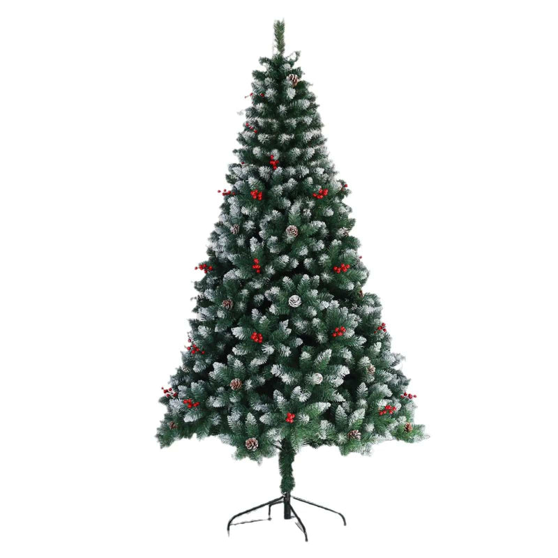 2.1M Christmas Tree 1100 Tips with Red Berries and Pinecones – view 1
