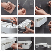 Shower Caddy Corner Bathroom Storage Shelf Holder Rack Organiser Adhesive Tripod – view 6