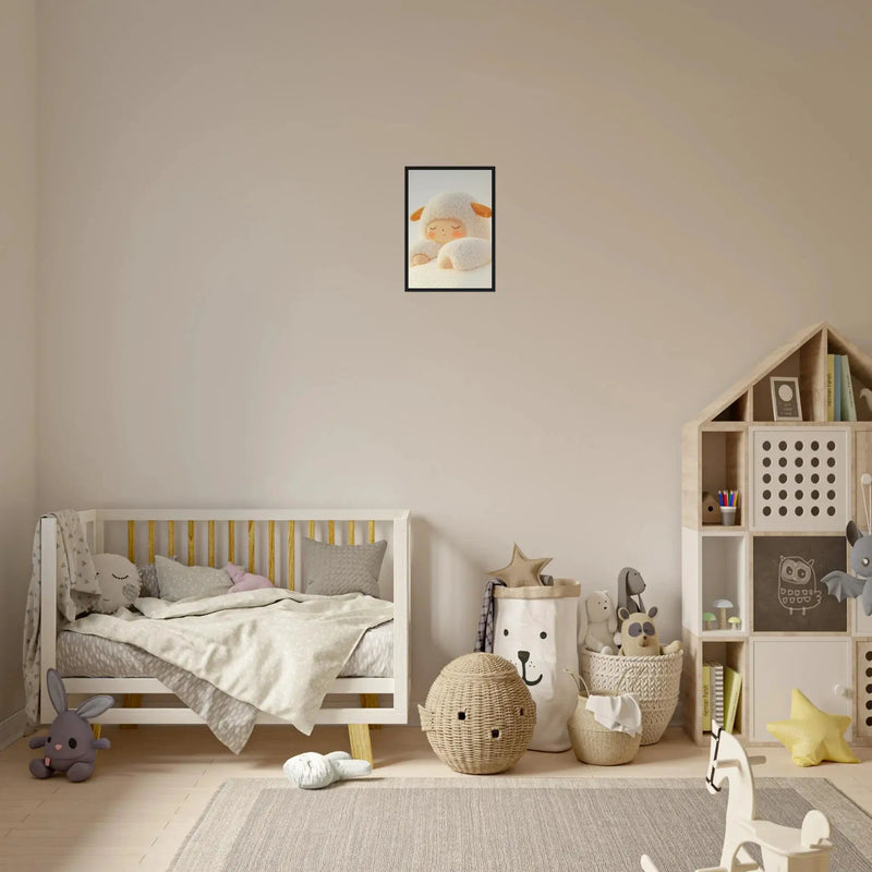 Blank Wall Print Shop Print Material Fluffy Sheep Asleep Fluffy Sheep Asleep
