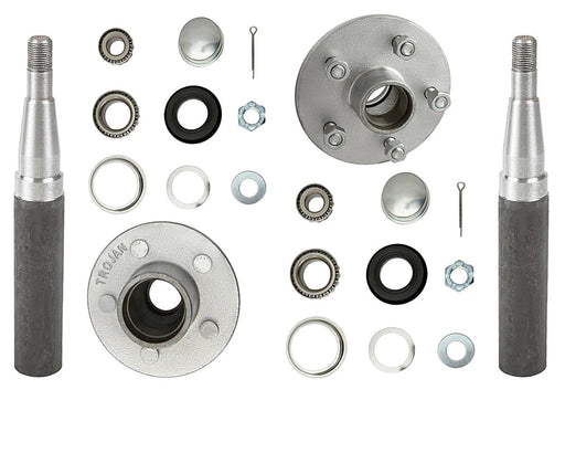 Trojan 1500kg Non Braked Hub And Stub Kit 5x4-1/2x1/2 Pair