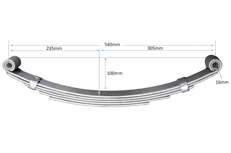 Trojan 5-Leaf Double Eye Leaf Spring 540mm For Boat And Utility Trailers Heavy-Duty Load Support – view 1