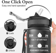 salelink.co.nz Unbranded 1L Sports Water Bottle 1L BPA Free Water Bottle With Time Marker