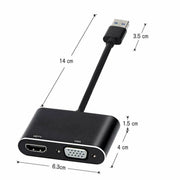 salelink.co.nz Unbranded USB 3.0 to HDMI VGA 1080P Adapter USB 3.0 To HDMI And VGA Adapter Full HD 1080p