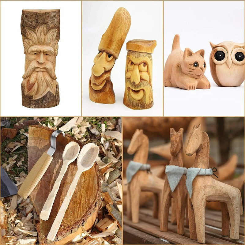 salelink.co.nz Unbranded 17pcs Wood Carving Set 17 Piece Wood Carving Set With Wood Blocks