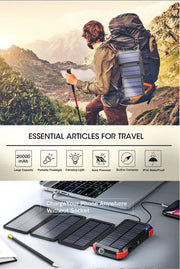 salelink.co.nz Unbranded 20000mAh Solar Charger Power Bank 20000mAh Solar Power Bank PD 18W Outdoor Charger