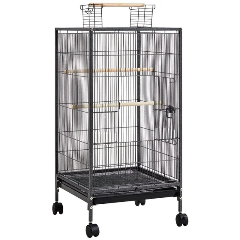 Yaheetech 40-Inch H Wrought Iron Bird Cage with Rolling Stand 40-Inch H Wrought Iron Bird Cage with Rolling Stand