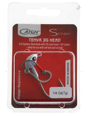 Catch Jig Catch Jig Head w/ Assist Hook White Warrior 1/4oz Catch Jig Head With Assist Hook White Warrior Quarter Ounce