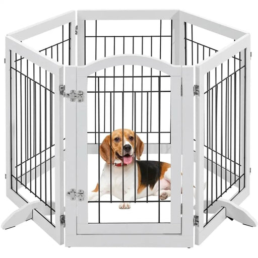 Yaheetech 6-Panel Pet Puppy Safety Fence with 3 Support Feet 6-Panel Pet Puppy Safety Fence with 3 Support Feet