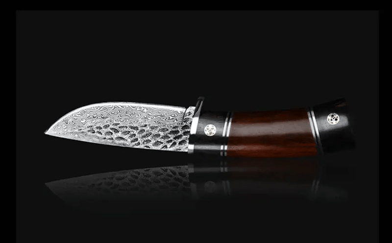 Damascus Steel Tactical Knife — Sandalwood Handle | Fixed Blade Outdoor & Survival – view 3