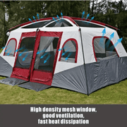 Camping Tent 420x305x210cm - Red/Grey/White – view 4
