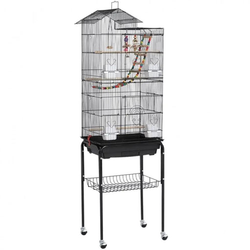 Yaheetech Rolling Metal Bird Cage with Detachable Stand Rolling Metal Bird Cage with Detachable Stand