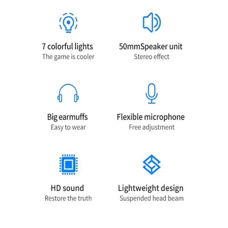 7.1 Gaming Headset with Mic & LED (3 coours available) – view 9