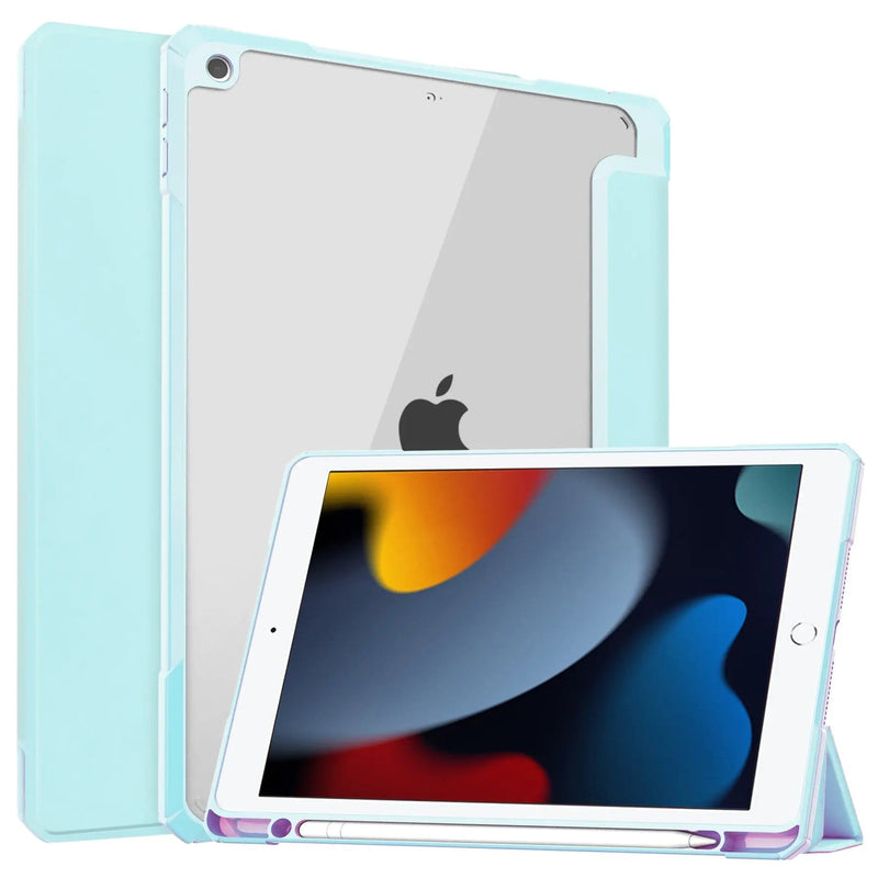 iPad 10.2 Case Cover Clear Back Pencil Holder Slot – view 1