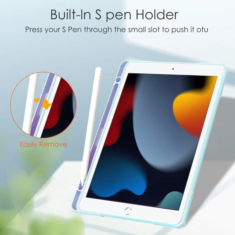 iPad 10.2 Case Cover Clear Back Pencil Holder Slot – view 6