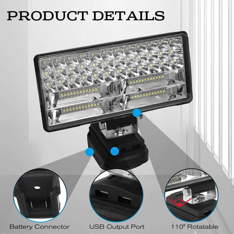 8inch LED Work Light Compatible With Makita 18V Battery – view 4