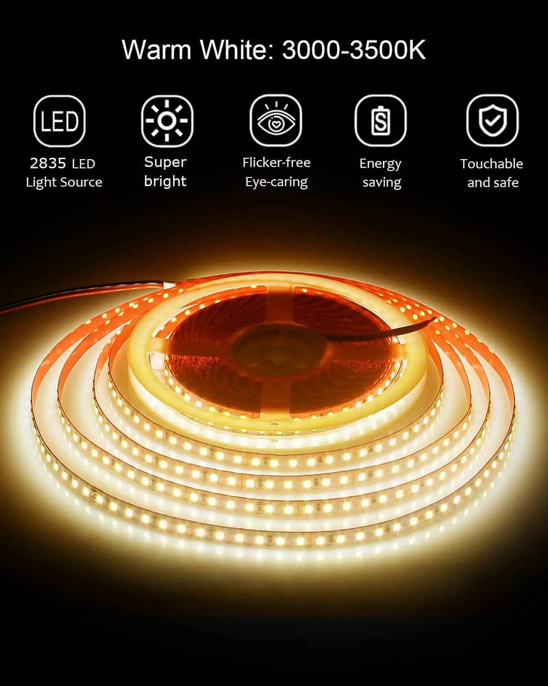 salelink.co.nz Unbranded 2835 24V 10M LED Strip Light Warm White 1200LED Warm White 24V LED Strip Light 10m 1200 LED 2835