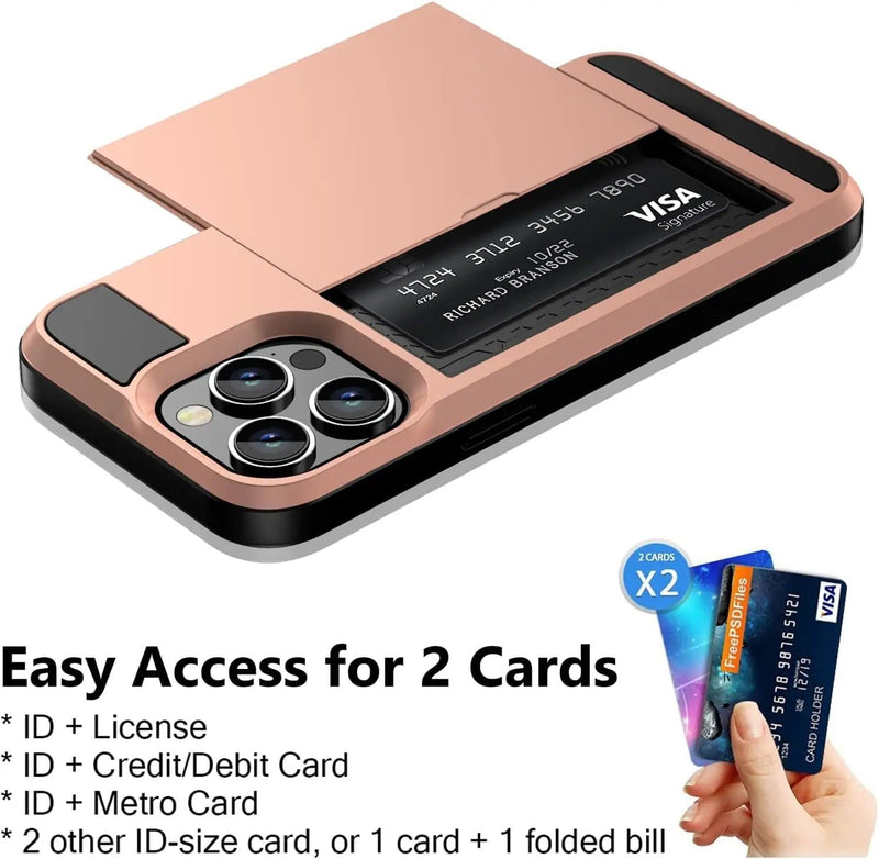 salelink.co.nz Unbranded iPhone 15 Pro Max Case iPhone 15 Pro Max Case - Card Holder Drop Protection Screen Protect...