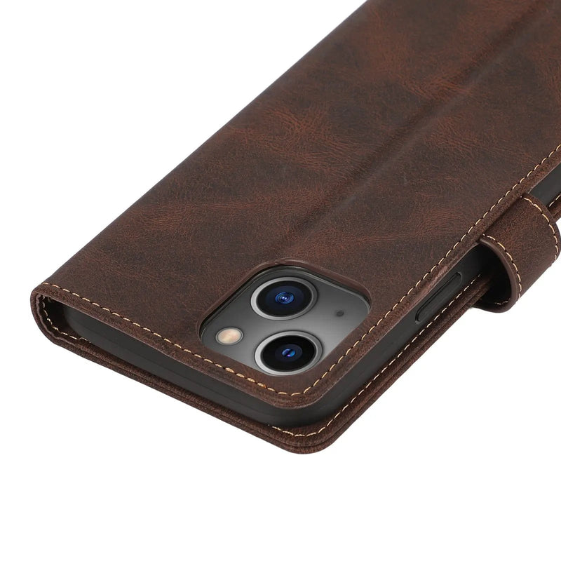salelink.co.nz Unbranded iPhone 13 Pro Max Case Brown PU Leather Wallet Case For iPhone 13 Pro Max