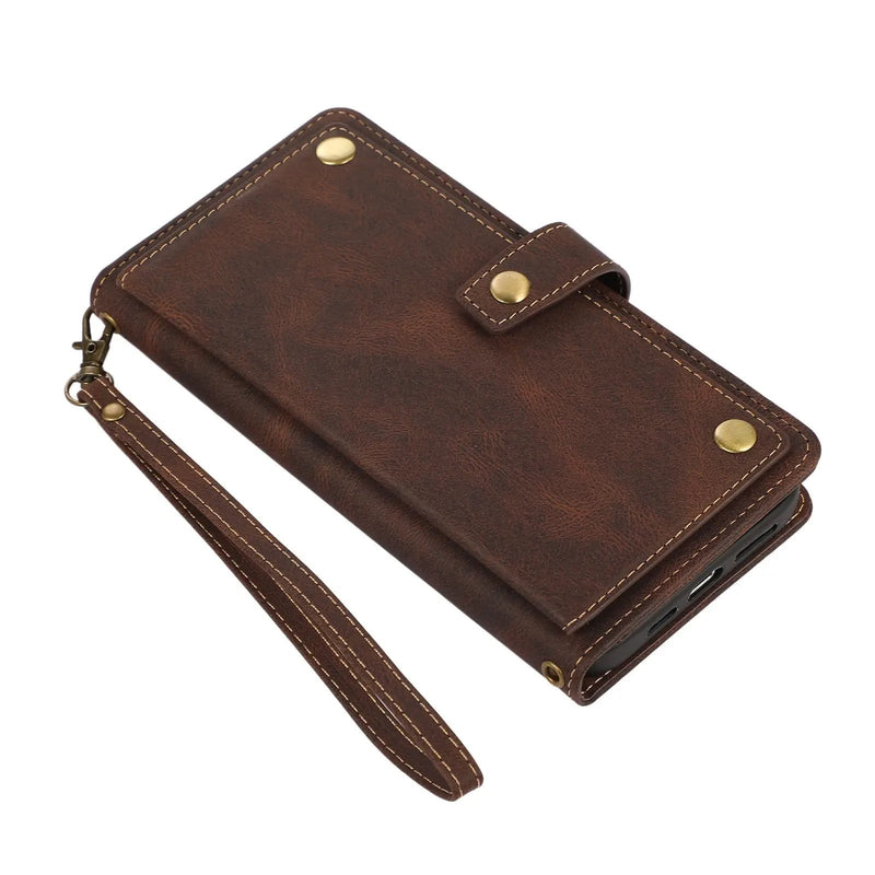 salelink.co.nz Unbranded iPhone 13 Pro Max Case Brown PU Leather Wallet Case For iPhone 13 Pro Max