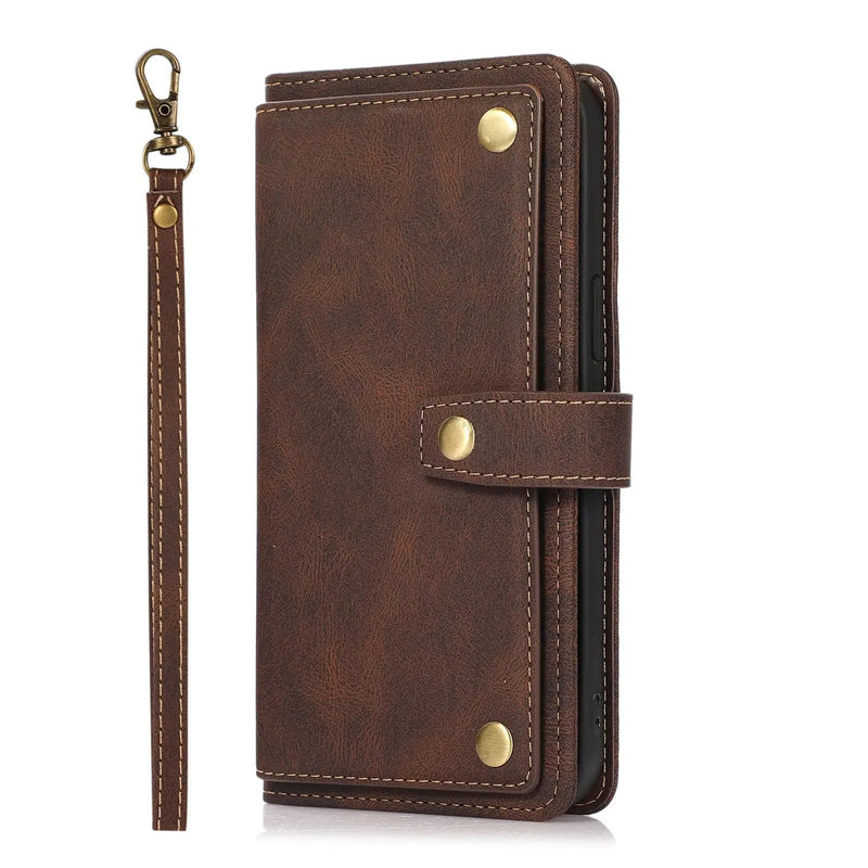 salelink.co.nz Unbranded iPhone 13 Pro Max Case Brown PU Leather Wallet Case For iPhone 13 Pro Max