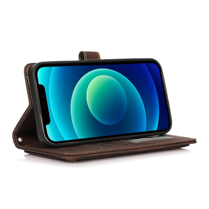 salelink.co.nz Unbranded iPhone 13 Pro Max Case Brown PU Leather Wallet Case For iPhone 13 Pro Max
