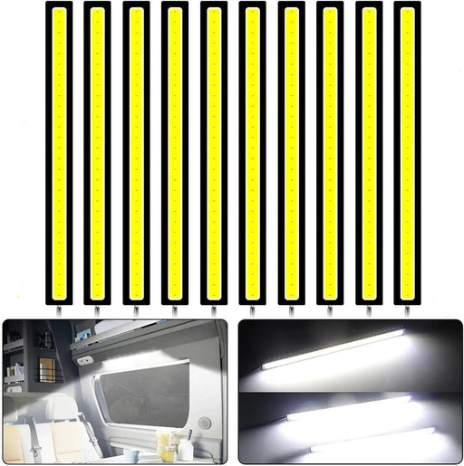 10X 12V White LED Strip Lights Bars Camping Caravan Boat Car COB – view 1