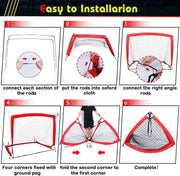 salelink.co.nz Unbranded Red 2 Pack Portable Kid Soccer Goals Red 2 Pack Portable Kid Soccer Goals | Action Outdoors NZ