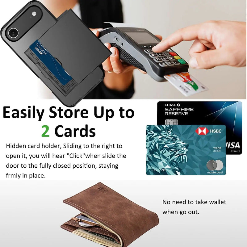 salelink.co.nz Unbranded iPhone 17 Air Case iPhone 17 Air Case - Card Holder Shockproof Rugged (PR910...