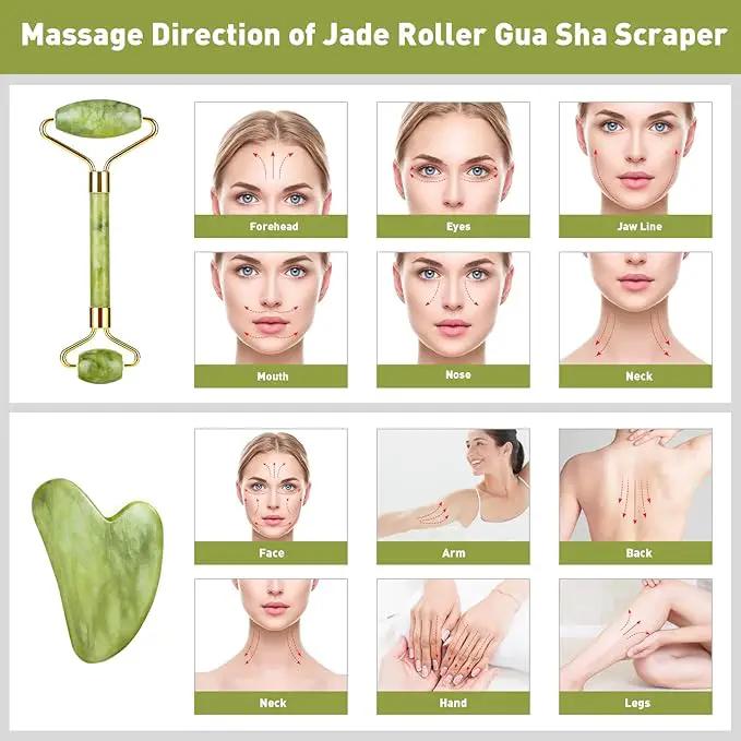 Poppy Gifts Jade Roller and Gua Sha Massager Set Jade Roller and Gua Sha Massager Set