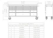Kiwi Grab Kiwi Grab 72 Inch 15 Drawers black Tool Chest workbench 72 Inch 15 Drawers black Tool Chest workbench