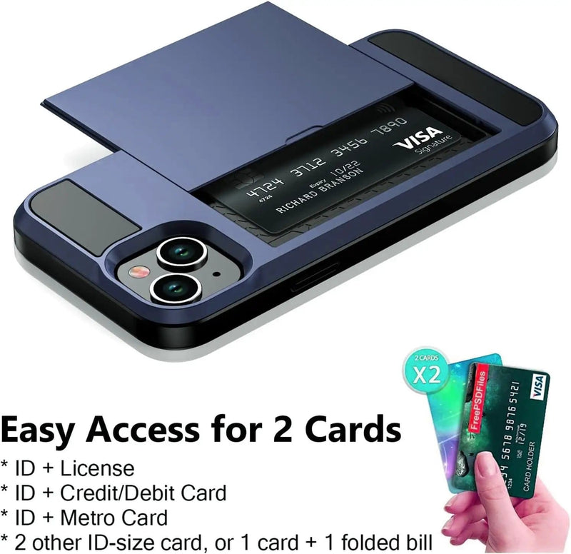 salelink.co.nz Unbranded iPhone 15 Plus Case iPhone 15 Plus Case - Card Holder Drop Protection Screen Protector ...