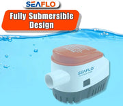 12V 1100GPH Seaflo Automatic Submersible Bilge Pump – view 2