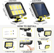 Solar Light Motion Sensor Security Led Flood Light Outdoor Garden Light – view 3