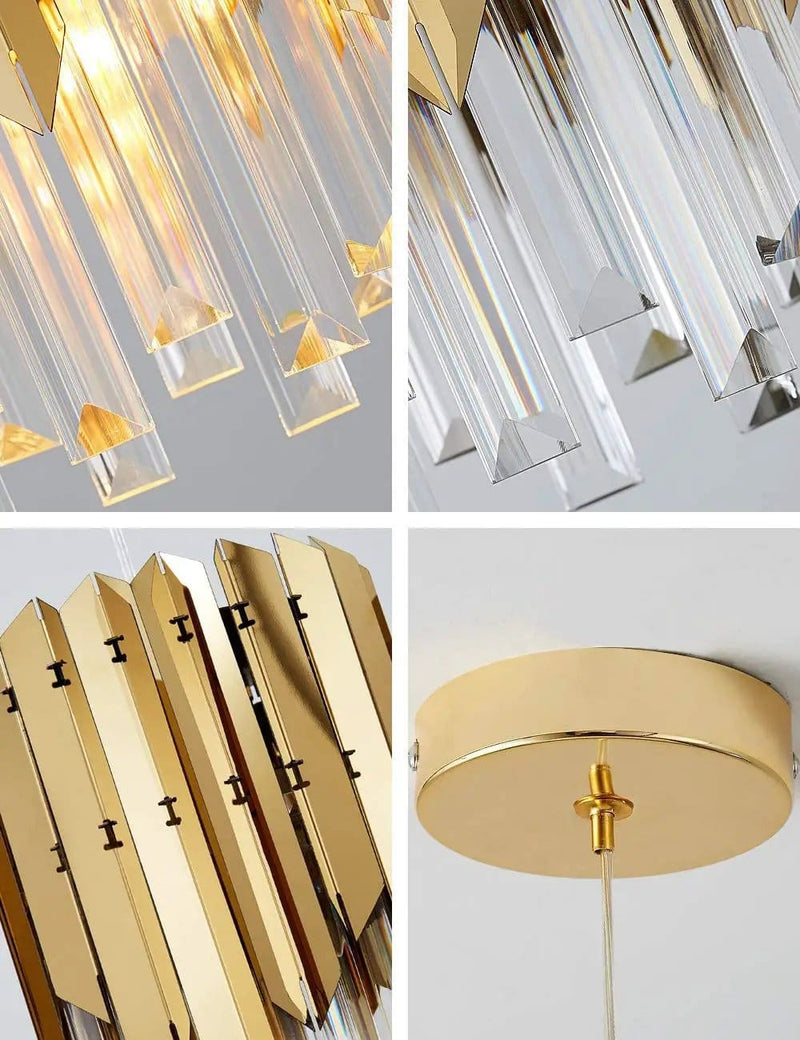 salelink.co.nz Unbranded Modern Crystal Pendant Light Gold Modern Crystal Pendant Light Gold | Action Outdoors NZ