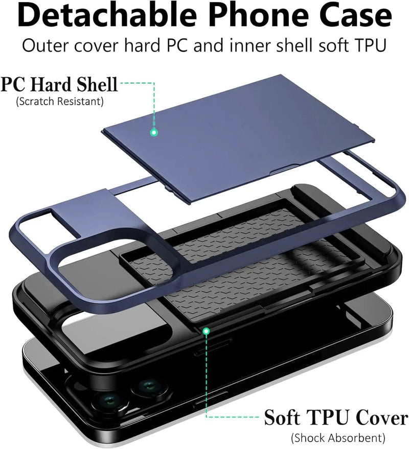 iPhone 15 Pro Max Case - Card Holder Drop Protection Screen Protector (PR8402 (2)) – view 2