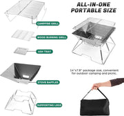 Folding BBQ Campfire Grill Barbeque Portable Camping Grill – view 3