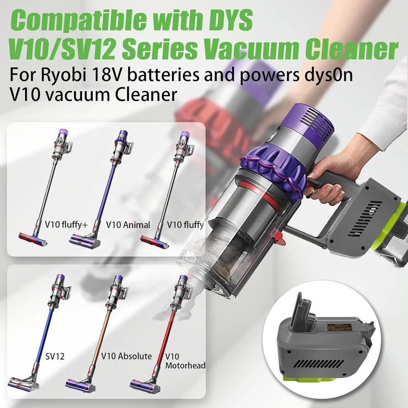 Ryobi 18V Battery to Dyson V10 Battery Adapter Converter – view 3