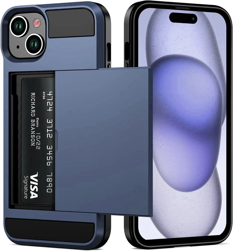 salelink.co.nz Unbranded iPhone 15 Plus Case iPhone 15 Plus Case - Card Holder Drop Protection Screen Protector ...