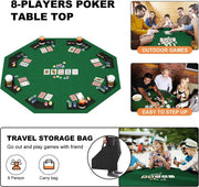 48 Inch Foldable Poker Table Top for 8 Players Chips Tray & Cup Holders Texas – view 4