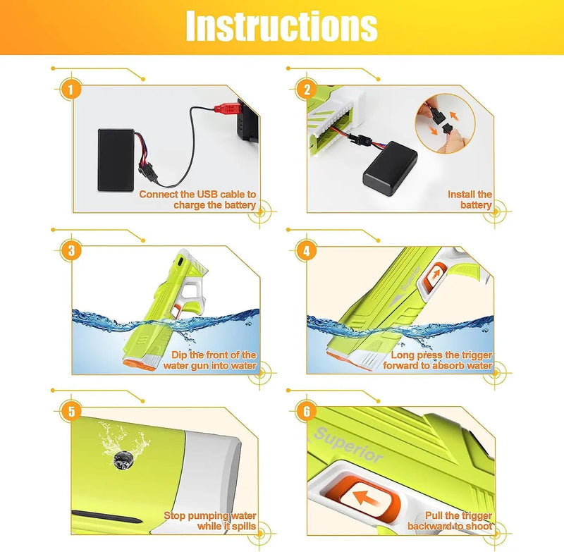salelink.co.nz Unbranded Electric Water Gun Electric Water Gun (PR8330) | Action Outdoors NZ
