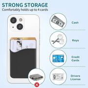 Black Silicone Credit Card Holder Pocket Case Sticker Phone – view 5