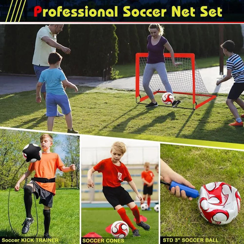 salelink.co.nz Unbranded Red 2 Pack Portable Kid Soccer Goals Red 2 Pack Portable Kid Soccer Goals | Action Outdoors NZ